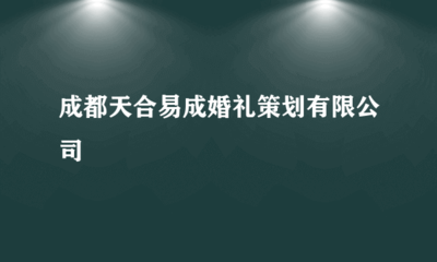 成都天合易成婚禮策劃 專業攝影擴印服務，定格幸福瞬間